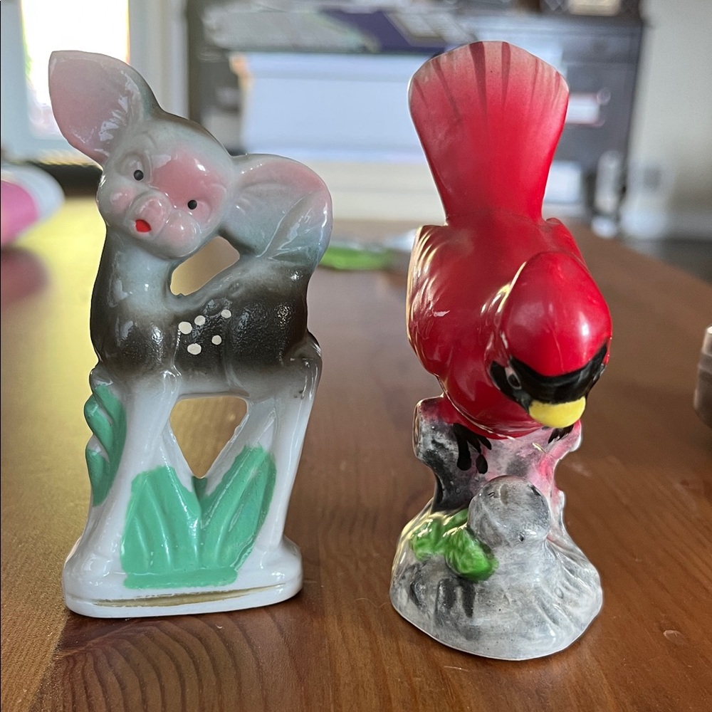 Vintage Deer and Cardinal Figurines -Japanese 1950’s